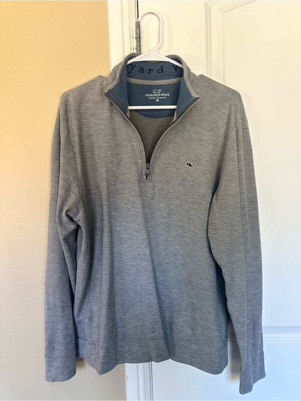 Vineyard Vines Men's Heather Gray Half-Zip Sweater